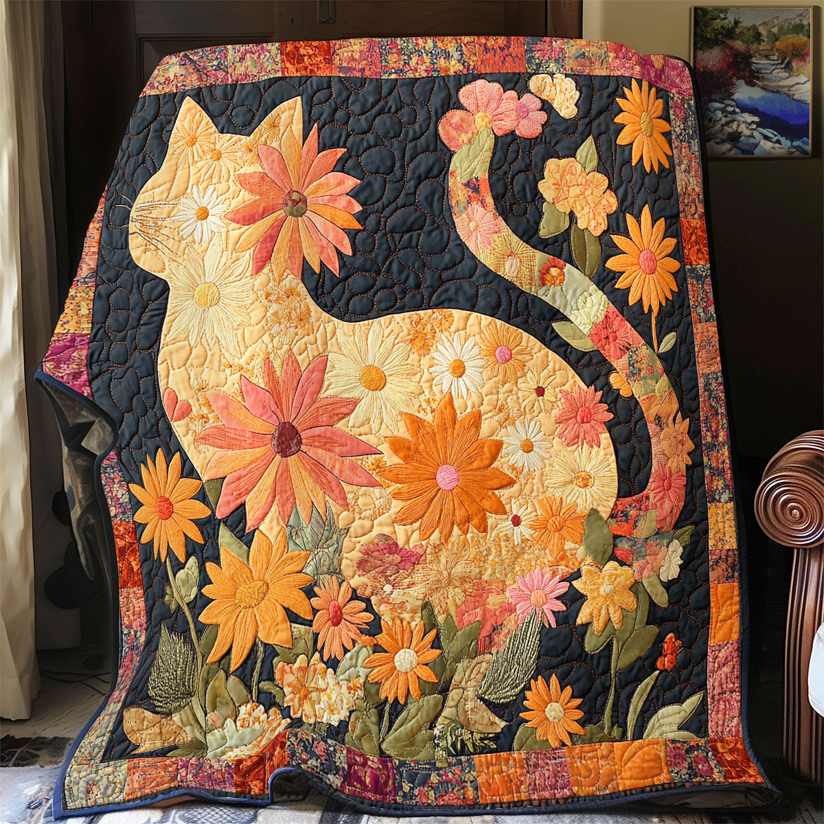 Floral Feline YR1904009CL Quilt