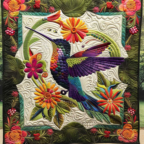 Floral Hummingbird XR1807003CL Quilt