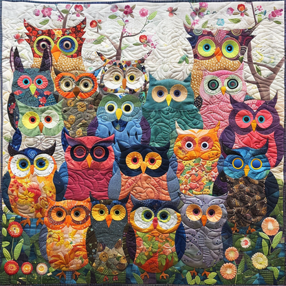 Floral Owls XR1706003CL Quilt