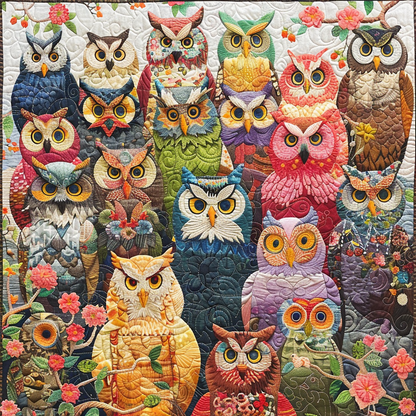 Floral Owls XR1706004CL Quilt