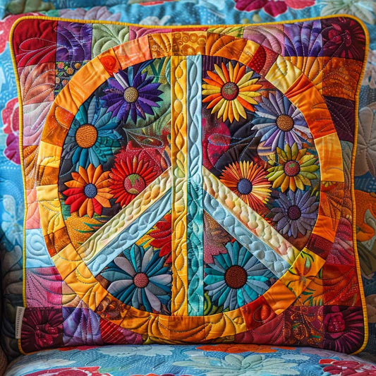 Floral Peace Sign XR2407004CL Quilt Pillow Case