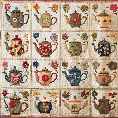 Floral Teapots WJ2307021CL Quilt