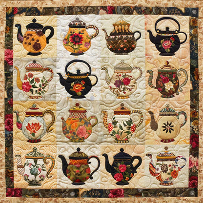 Floral Teapots WJ2307022CL Quilt