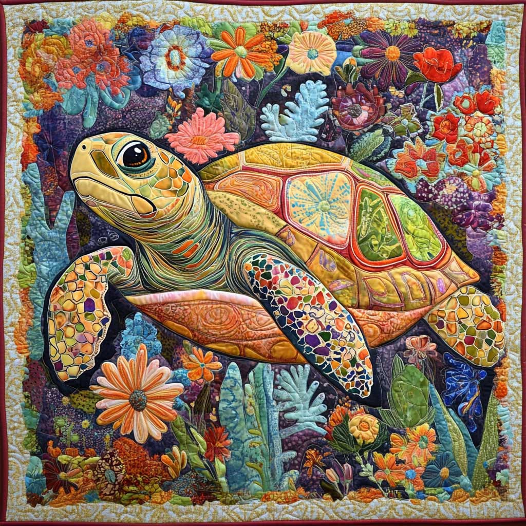 Floral Turtle XR0608034CL Quilt