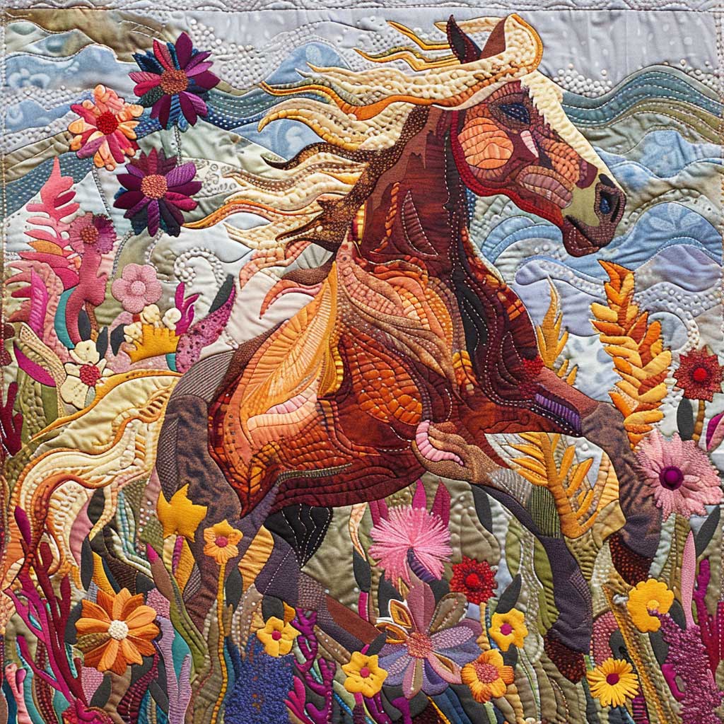 Floral Wild Horse XR0908017CL Quilt