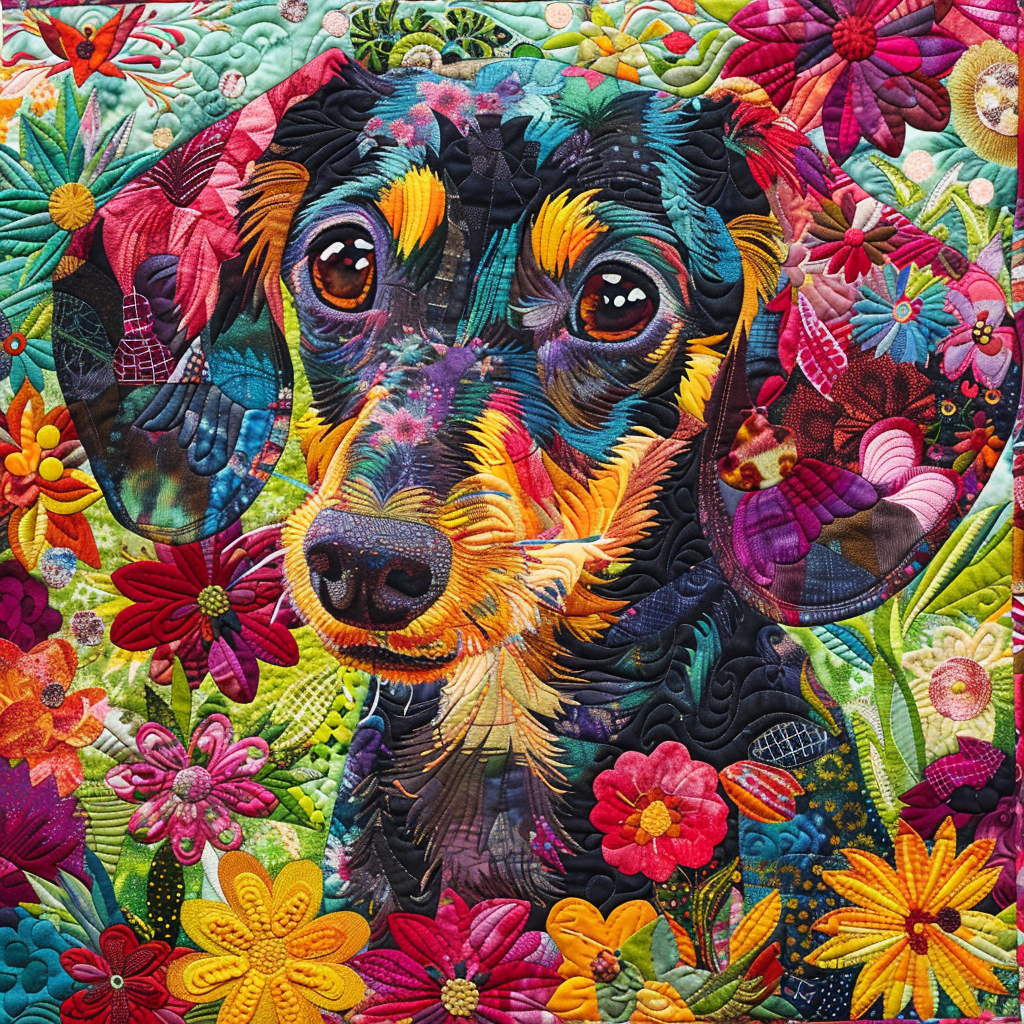 Flower Dog WJ1106007CL Quilt