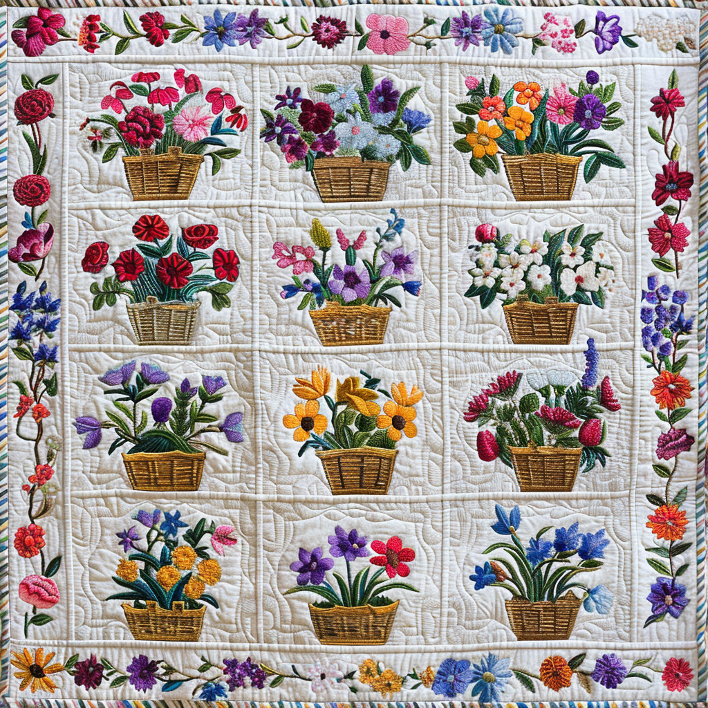 Flowers WJ1406012CL Quilt