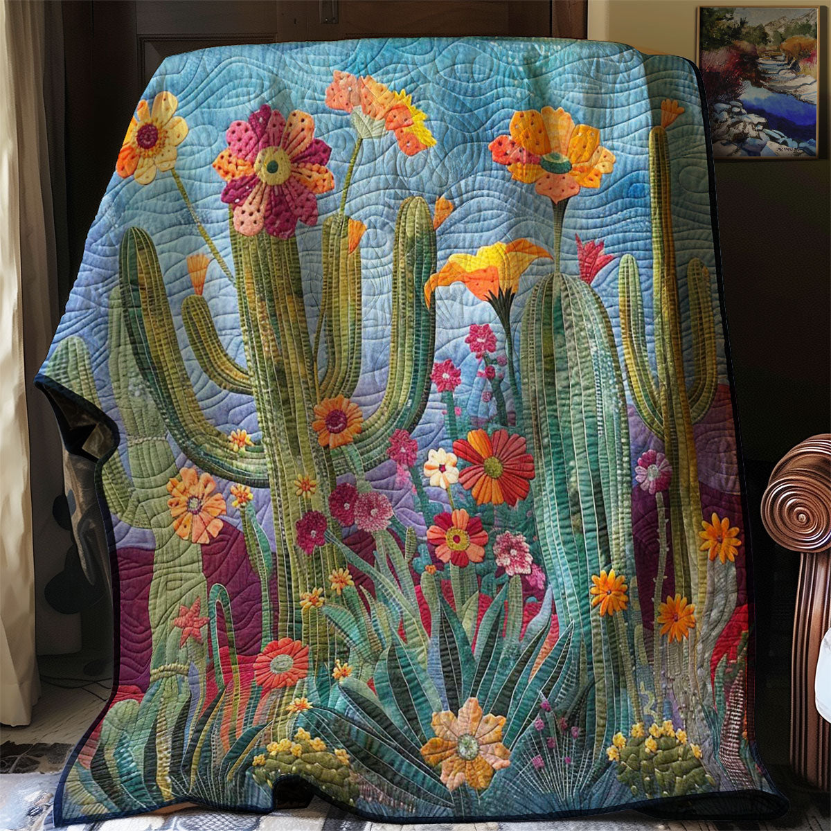 Flowers And Cactus WN2607031CL Quilt