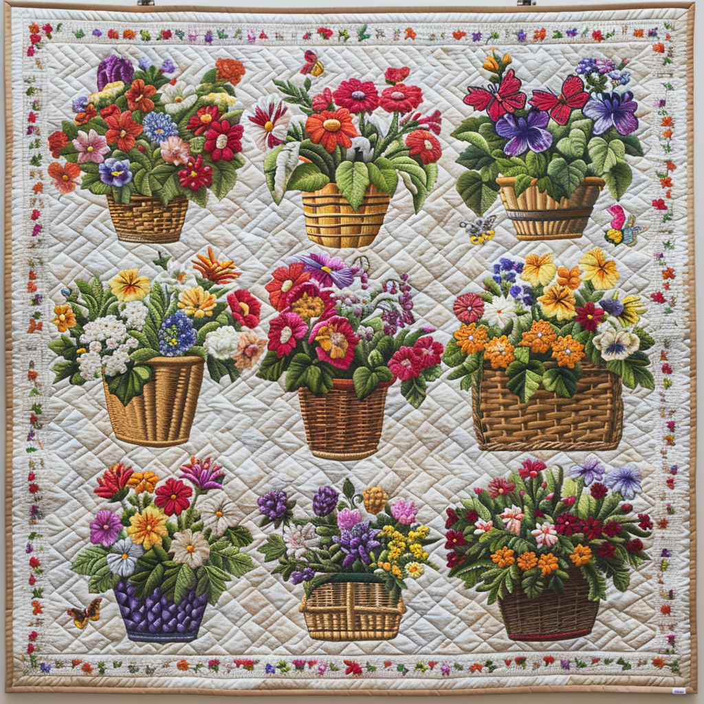 Flowers WJ1306005CL Quilt