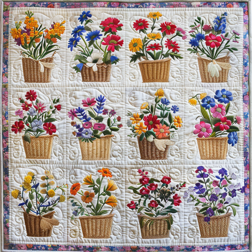 Flowers WJ1306006CL Quilt