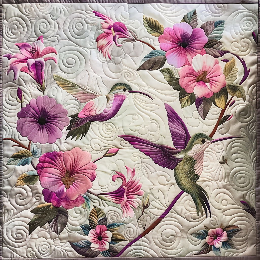 Flying Hummingbirds XR1007012CL Quilt