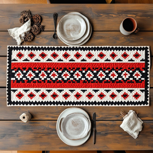 Folk Star Geometry CP1206005CL Quilted Table Runner