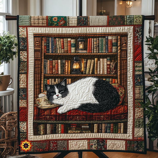Cat Sleeping With Book YR1212017CL Quilt