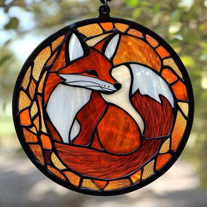 Fox WJ1010041CL Stained Glass Suncatcher