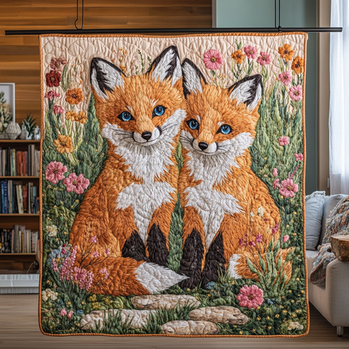 Foxes in Bloom YR0201019CL Quilt