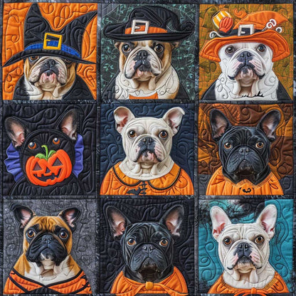 French Bulldog Witches XR1908041CL Quilt