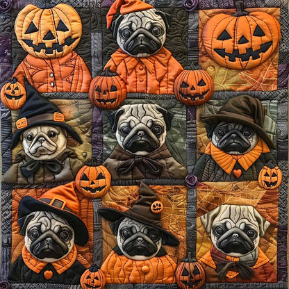 Fright Night Pugs XR1908021CL Quilt