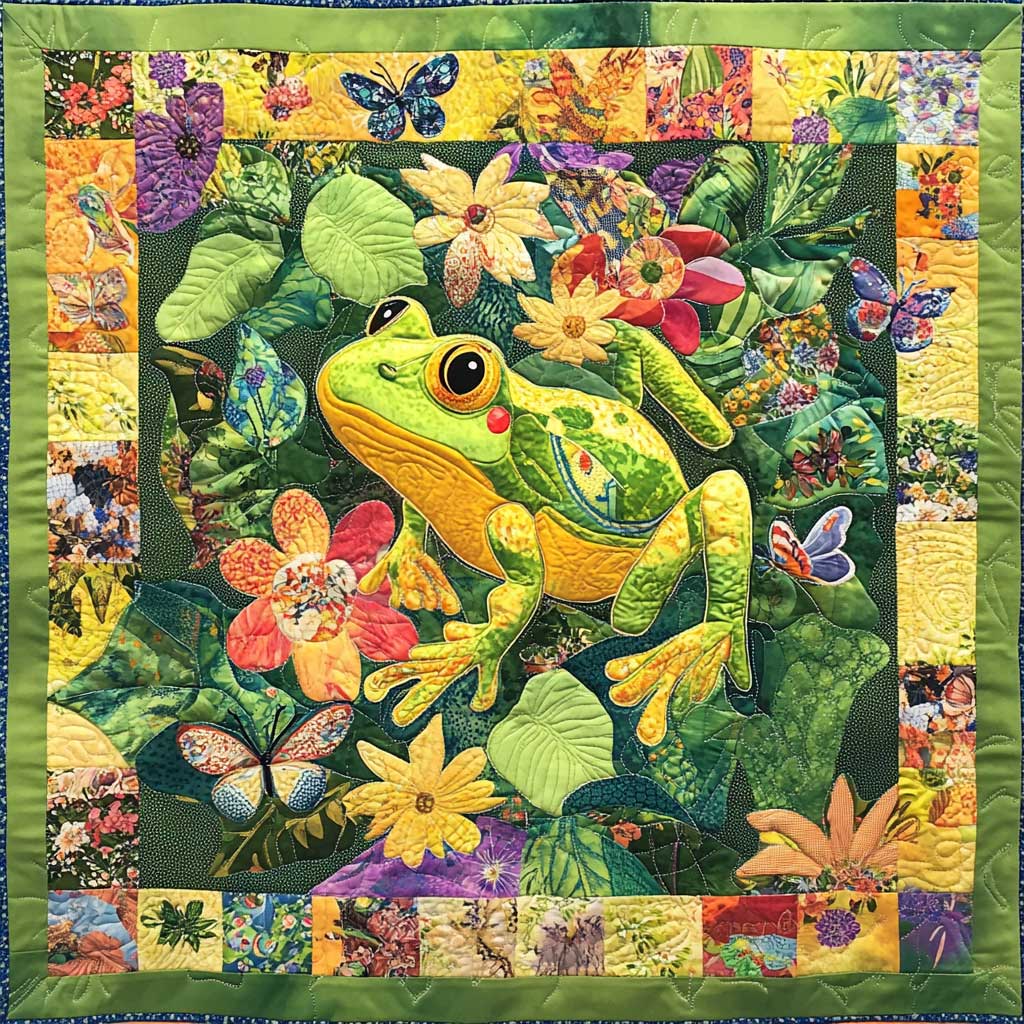 Frog And Butterflies XR0708015CL Quilt