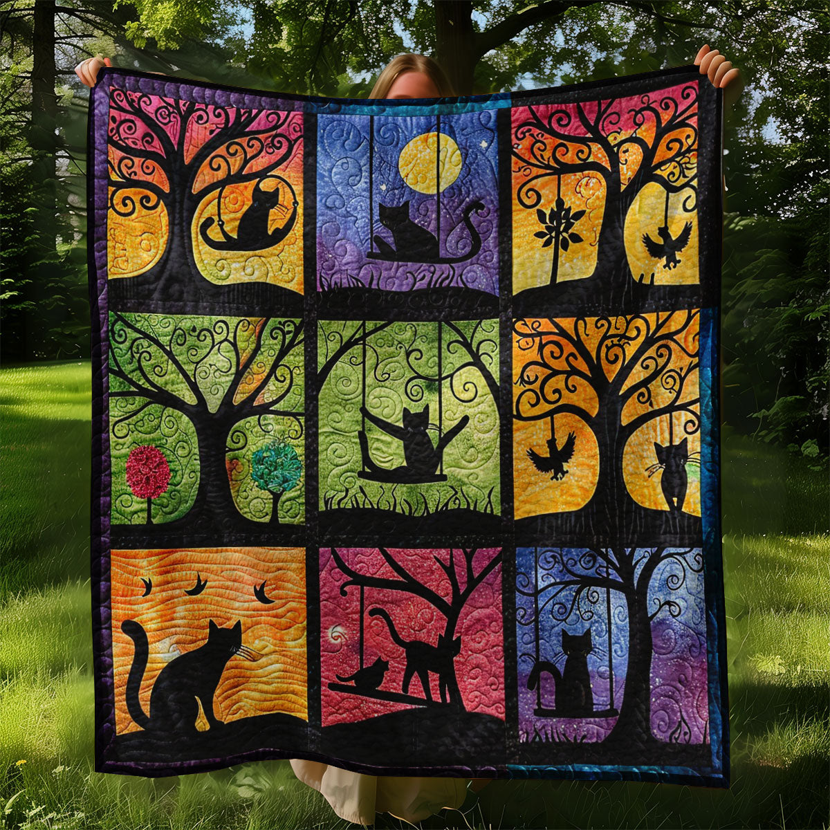 Black Cats At The Night WO2308033CL Quilt