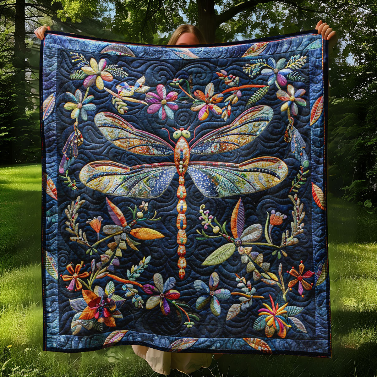 Dragonfly At The Night WO2308040CL Quilt