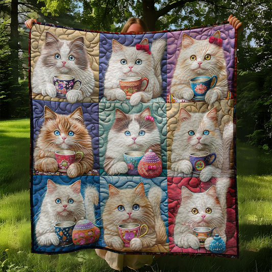 Rangdoll Cats And Cup WO2408033CL Quilt