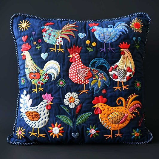 Garden Chickens XR2307003CL Quilt Pillow Case