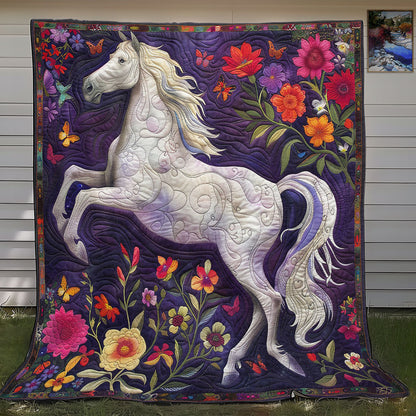 White Horse And Floral WO2608022CL Quilt