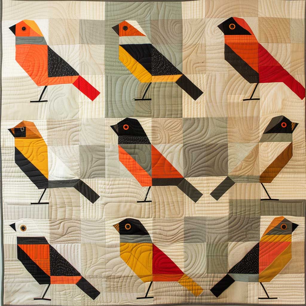 Geometric Bird WJ2707023CL Quilt