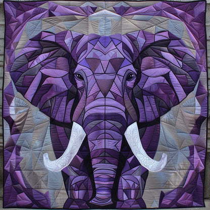 Geometric Purple Elephant XR0509009CL Quilt