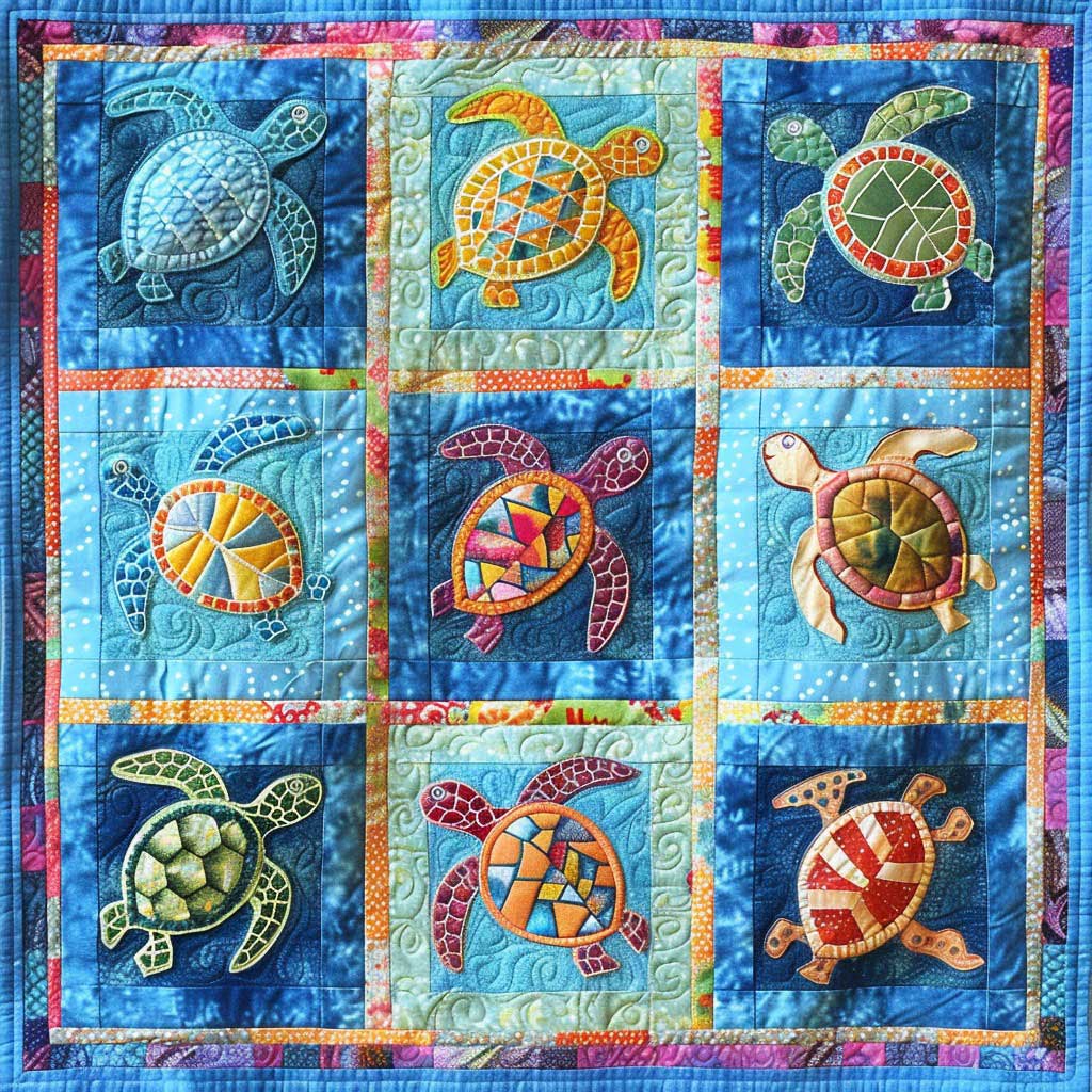 Glassea Baby Turtles WM2707001CL Quilt