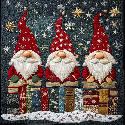 Gnomes Sitting On Books XR1009023CL Quilt