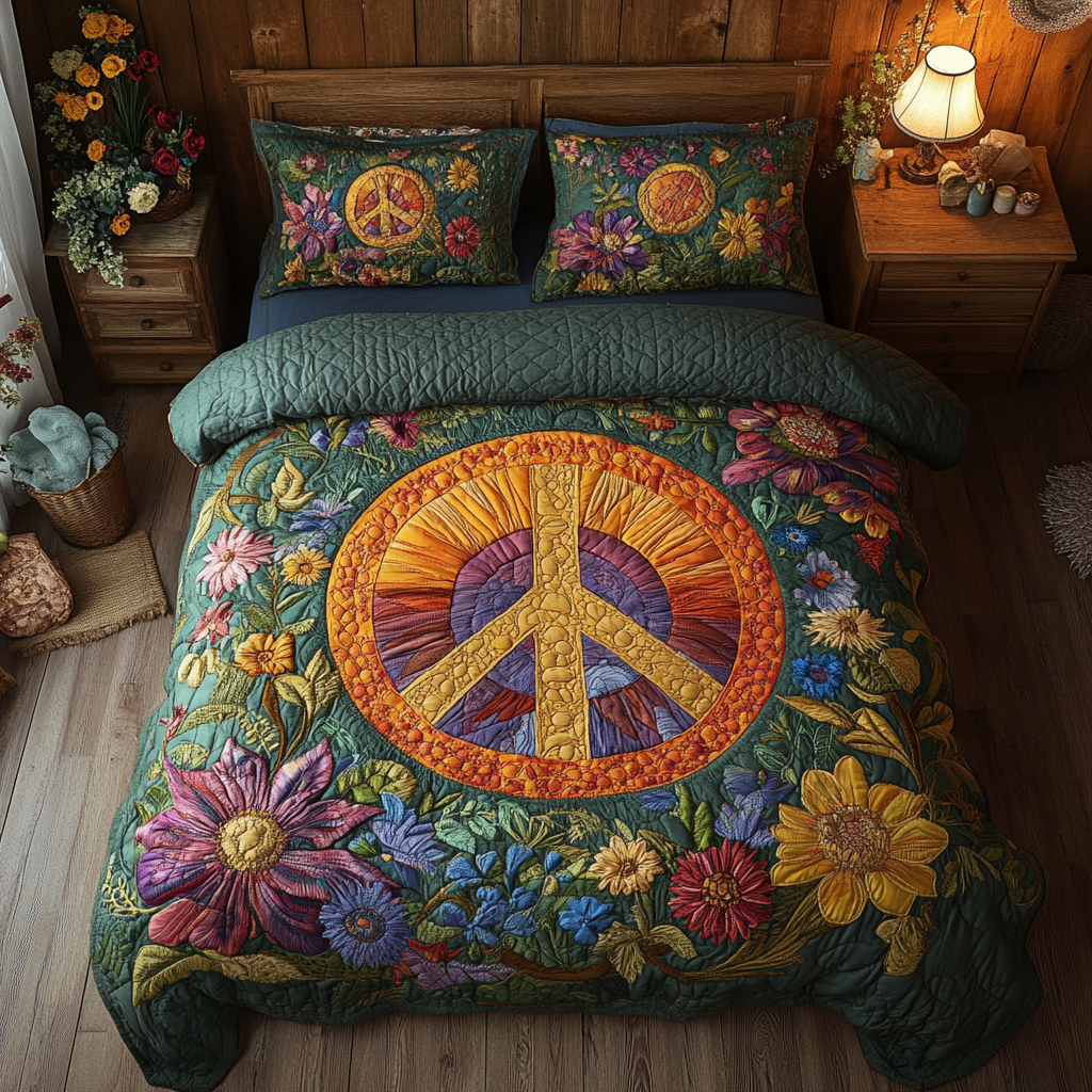 Golden Peace Bloom YR2301013CL Duvet Cover Set