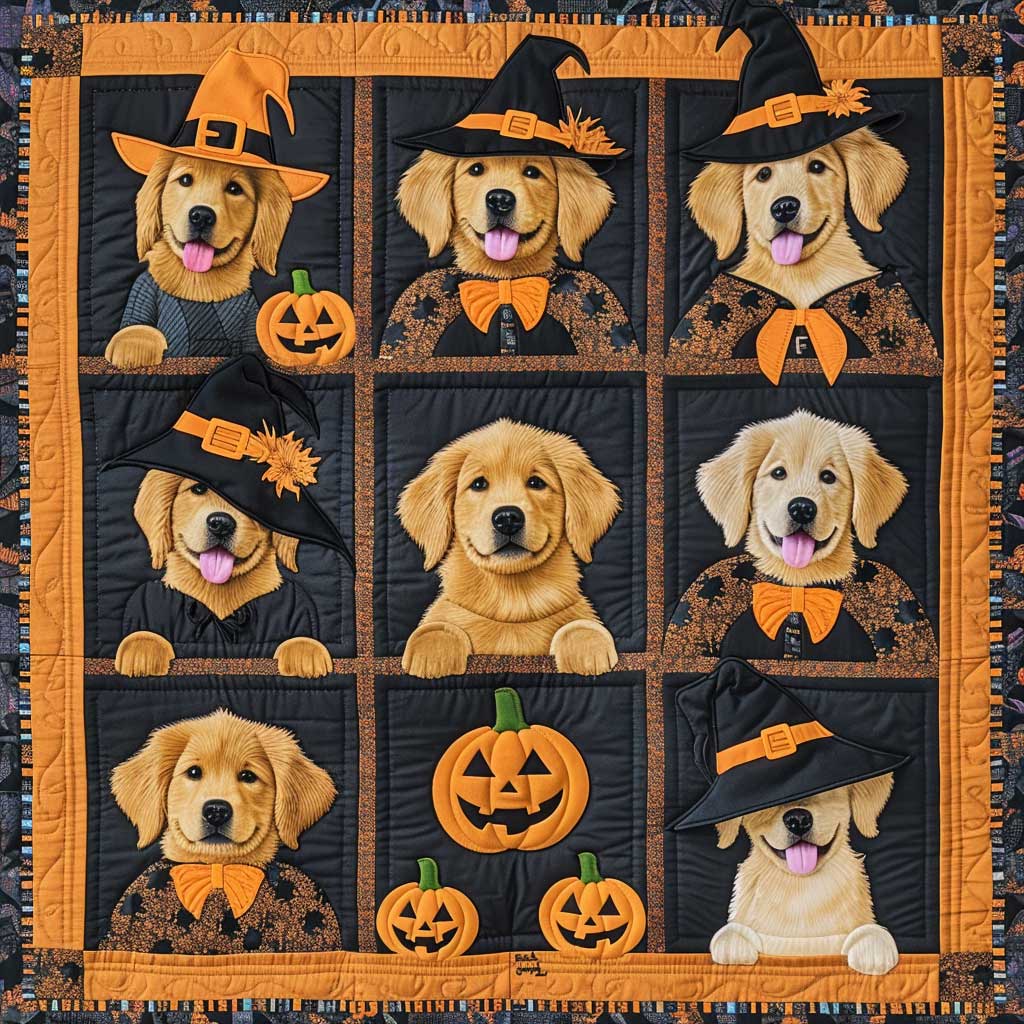 Golden Retriever Witches XR1908029CL Quilt