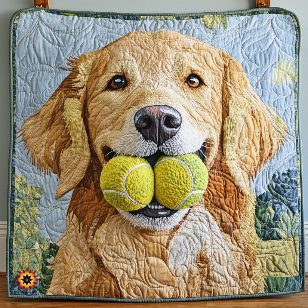 Goldie And Tennis Ball WU1212011CL Quilt