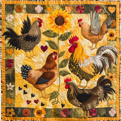 Graceful Sunrise Chickens XR2907023CL Quilt