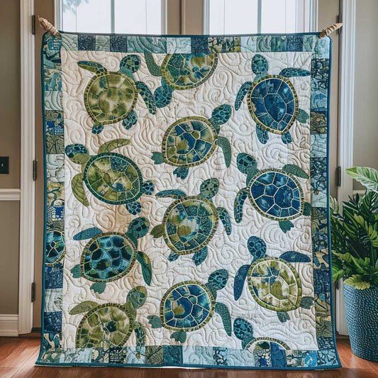 Green Tones Turtles XR0808057CL Quilt