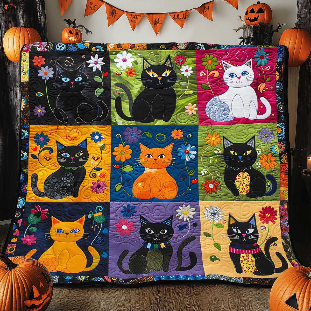 Colorful Cats WJ2108008CL Quilt