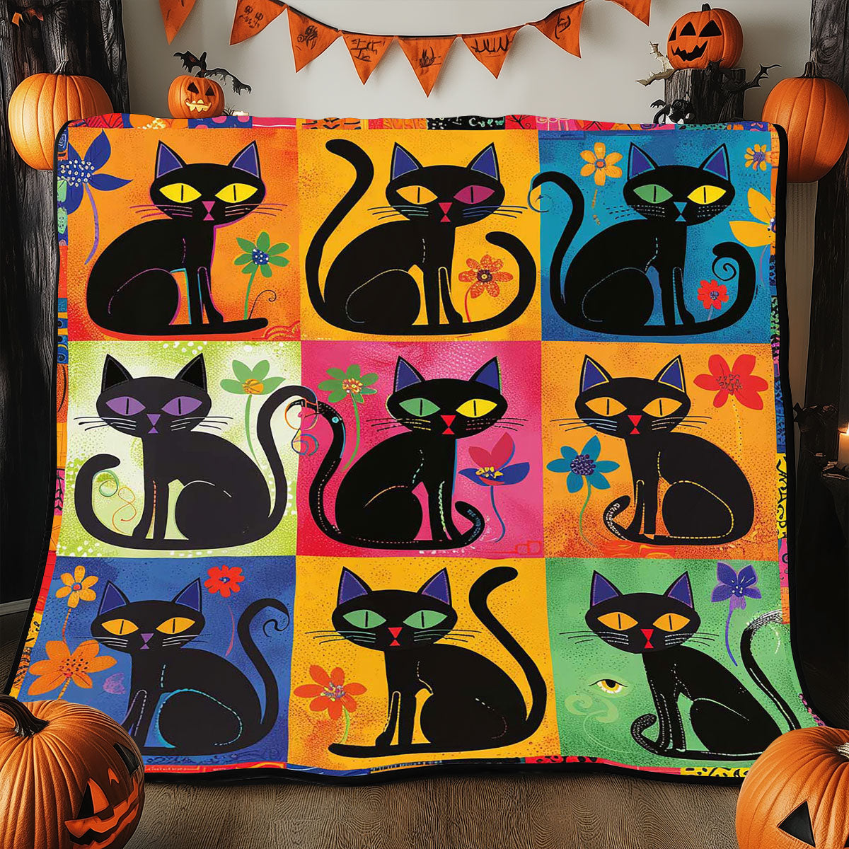Colorful Cats WJ2108009CL Quilt