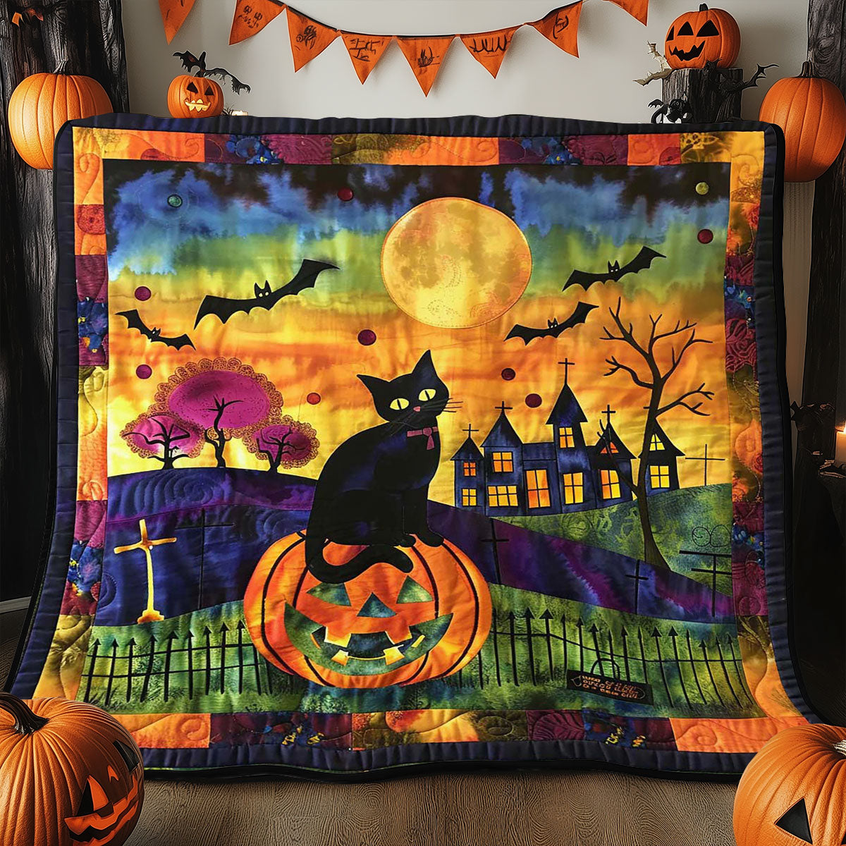 Halloween Cat WJ1908014CL Quilt