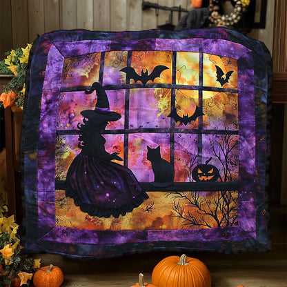 Halloween Witch And Cat WJ0908003CL Quilt