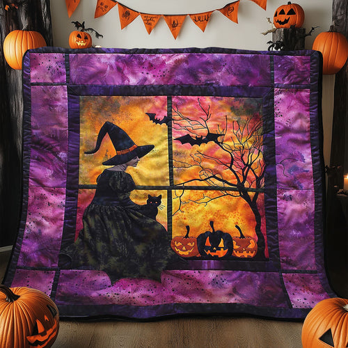 Halloween Witch And Cat WJ0908004CL Quilt