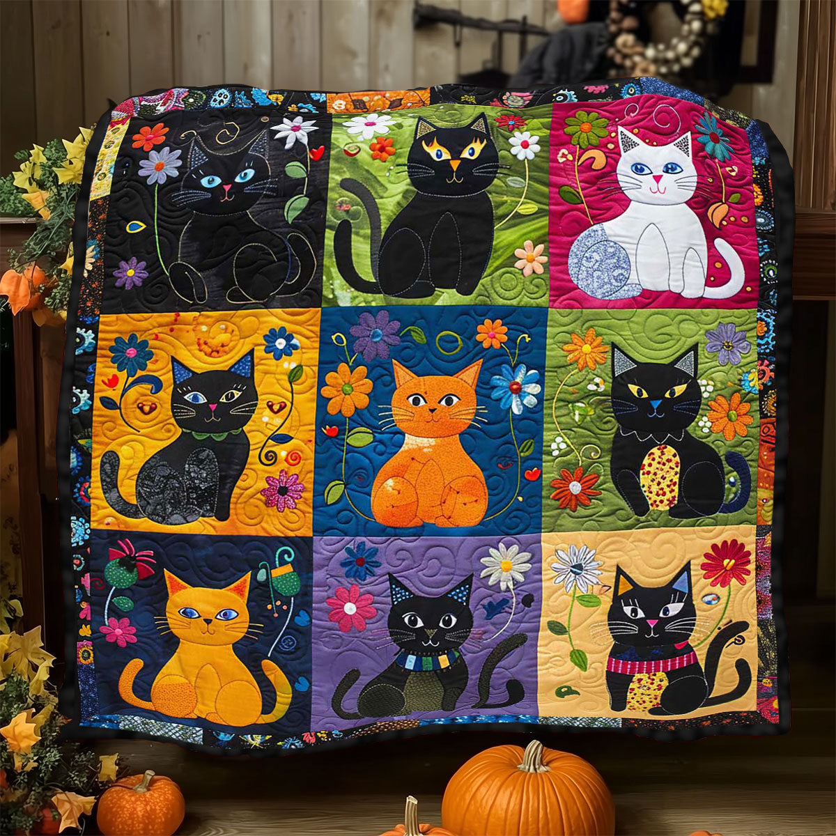 Colorful Cats WJ2108008CL Quilt