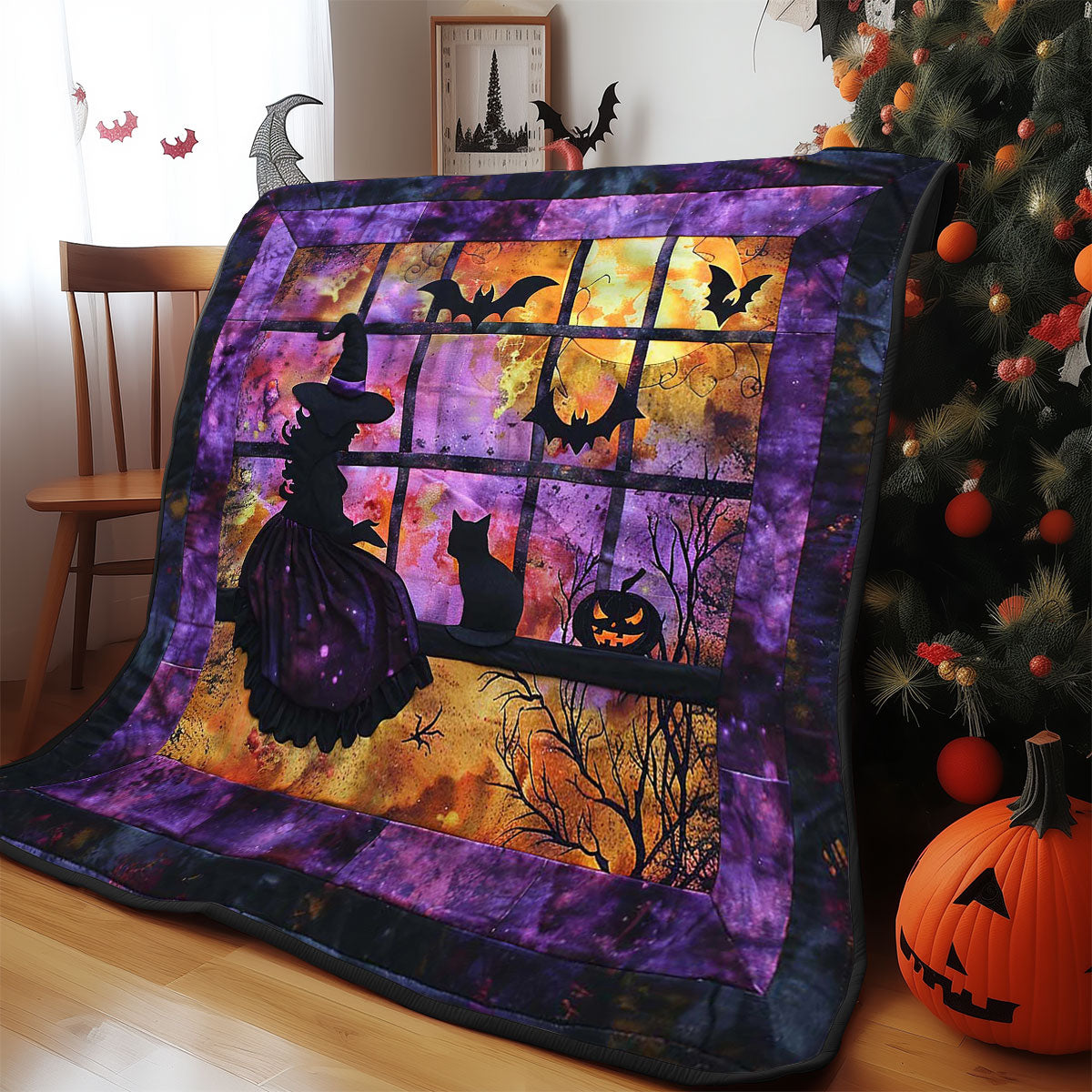 Halloween Witch And Cat WJ0908003CL Quilt