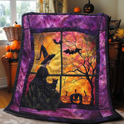 Halloween Witch And Cat WJ0908004CL Quilt