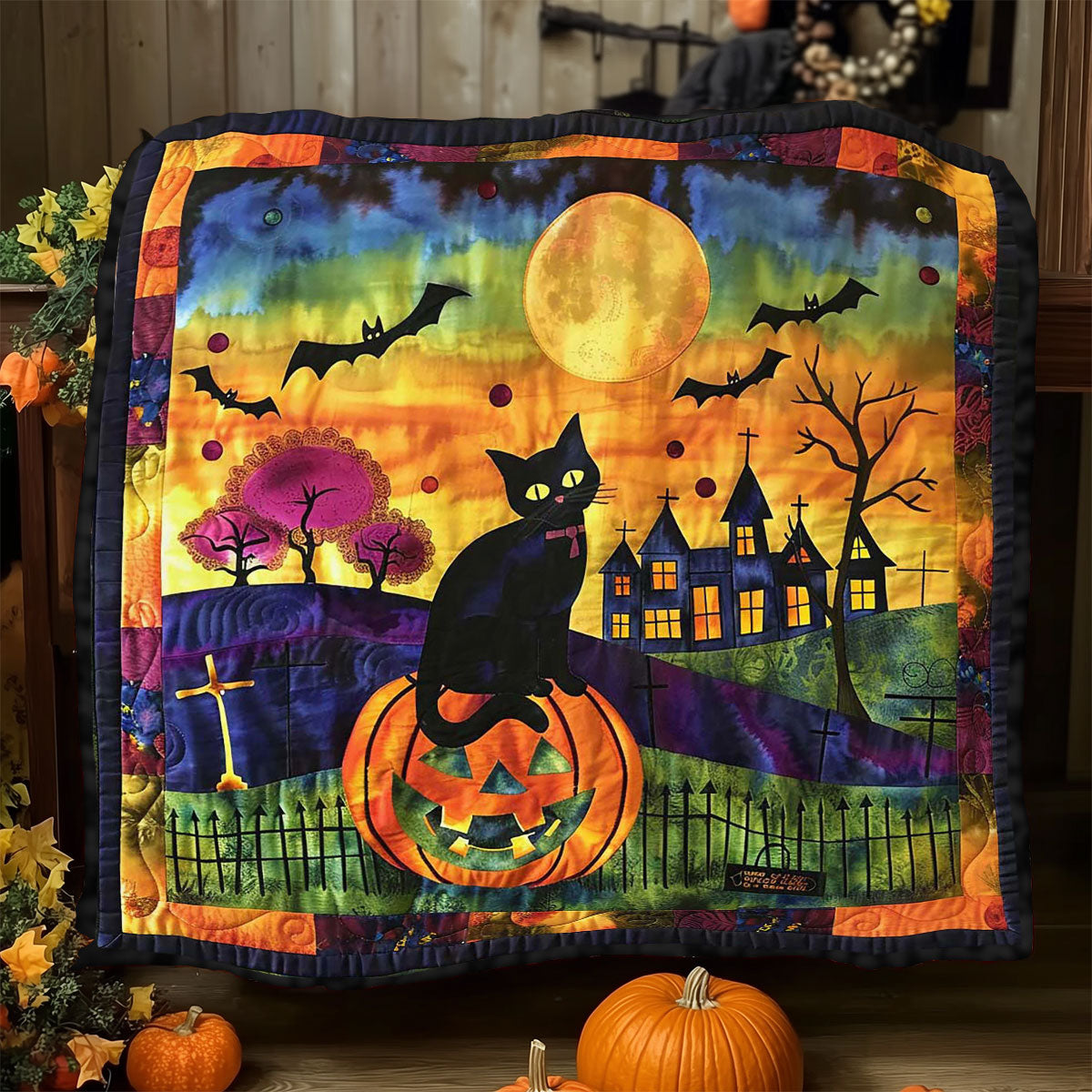 Halloween Cat WJ1908014CL Quilt