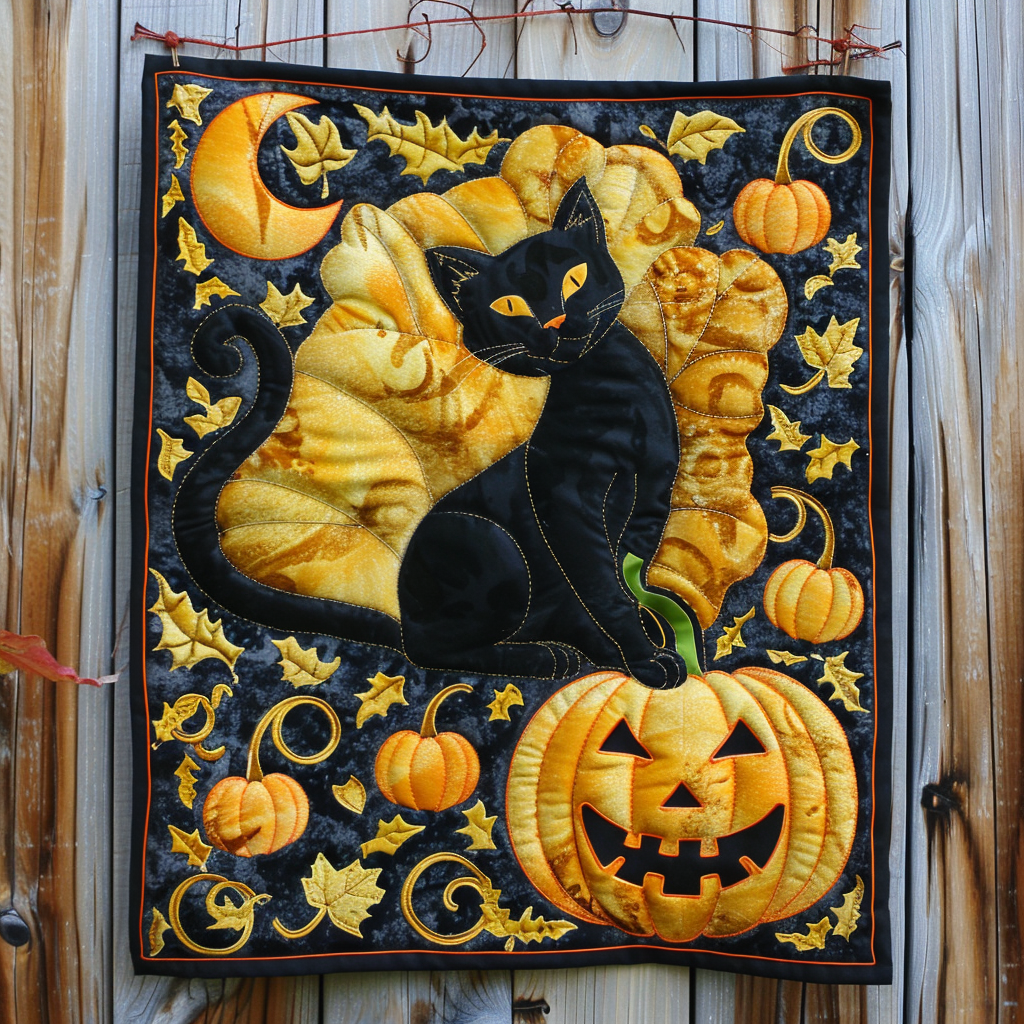 Halloween Black Cat WM2307001CL Quilt