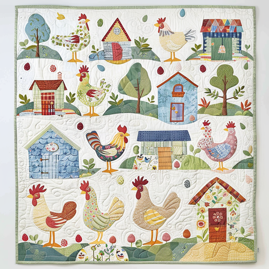 Happy Chickens XR1006017CL Quilt