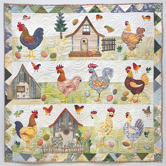 Happy Chickens XR1006019CL Quilt