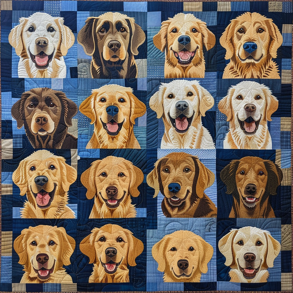 Happy Golden Retriever XR1206006CL Quilt