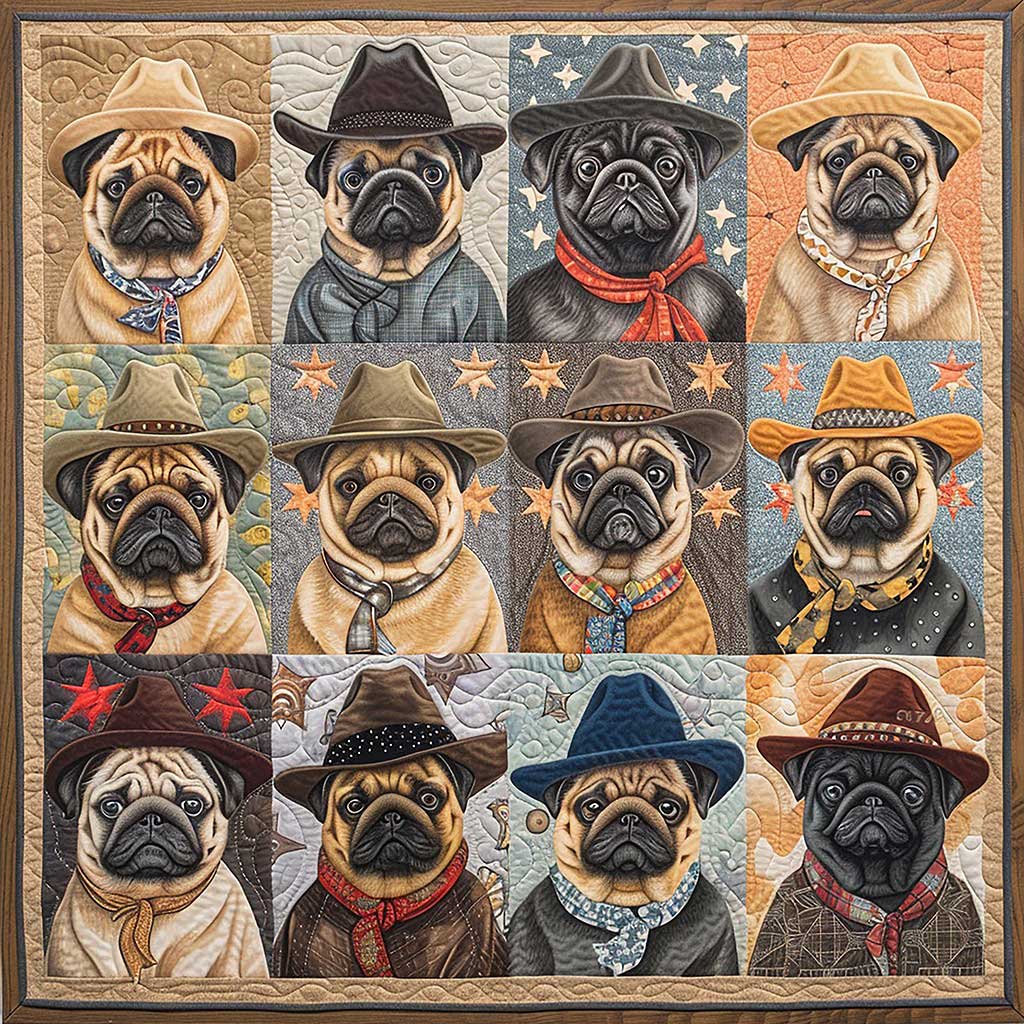 Hats Pugs WM2907001CL Quilt